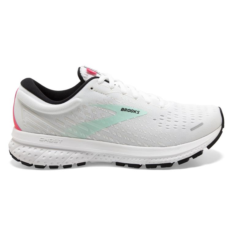 Brooks Ghost 13 Road Running Shoes - Women's - White/Yucca/Lilac (08379-LABF)